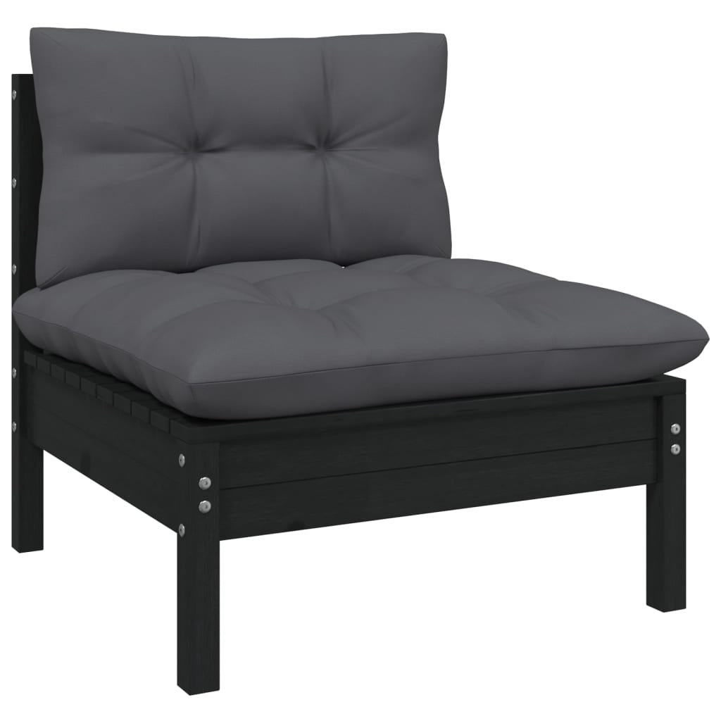 5 Piece Garden Lounge Set with Cushions Solid Pinewood