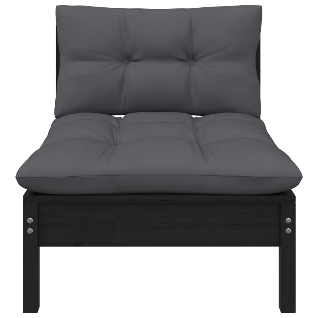 5 Piece Garden Lounge Set with Cushions Solid Pinewood