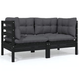 5 Piece Garden Lounge Set with Cushions Solid Pinewood - Low Angle