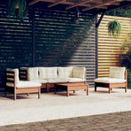 6 Piece Garden Lounge Set with Cushions Solid Pinewood