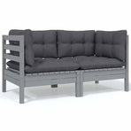 6 Piece Garden Lounge Set with Cushions Solid Pinewood