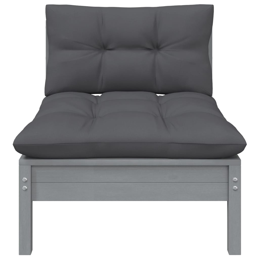 7 Piece Garden Lounge Set with Cushions Solid Pinewood