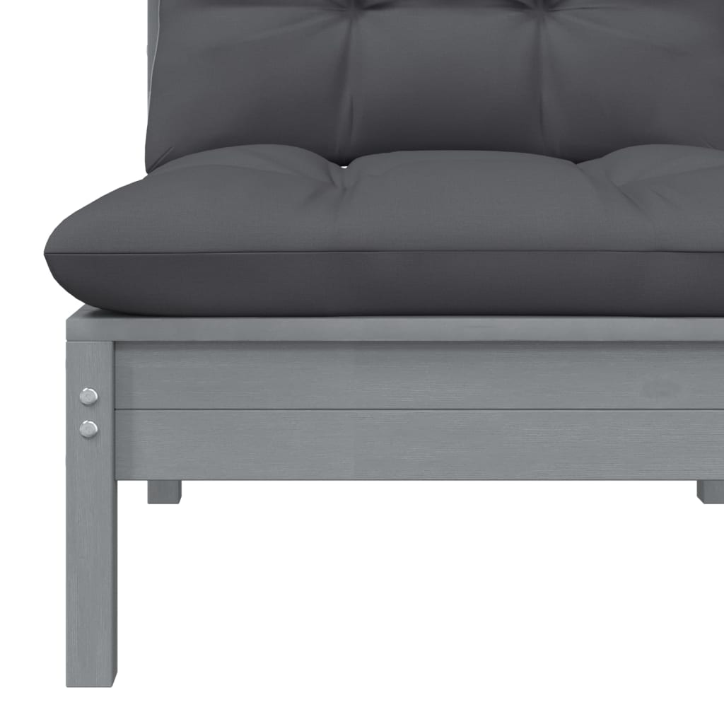 7 Piece Garden Lounge Set with Cushions Solid Pinewood