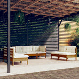 7 Piece Garden Lounge Set with Cushions Solid Pinewood