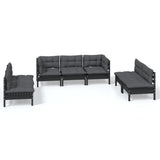 7 Piece Garden Lounge Set with Cushions Solid Pinewood