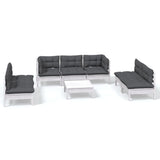 8 Piece Garden Lounge Set with Cushions Solid Pinewood