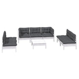 8 Piece Garden Lounge Set with Cushions Solid Pinewood