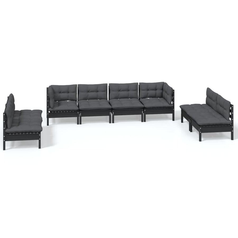 8 Piece Garden Lounge Set with Cushions Solid Pinewood