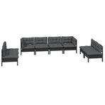 8 Piece Garden Lounge Set with Cushions Solid Pinewood