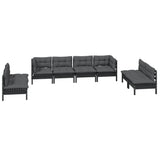 8 Piece Garden Lounge Set with Cushions Solid Pinewood - Side View