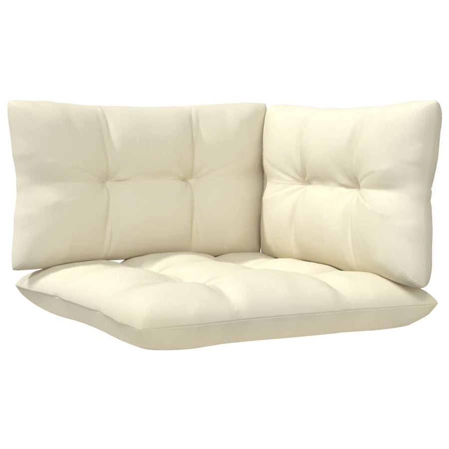 6 Piece Garden Lounge Set with Cream Cushions Solid Pinewood