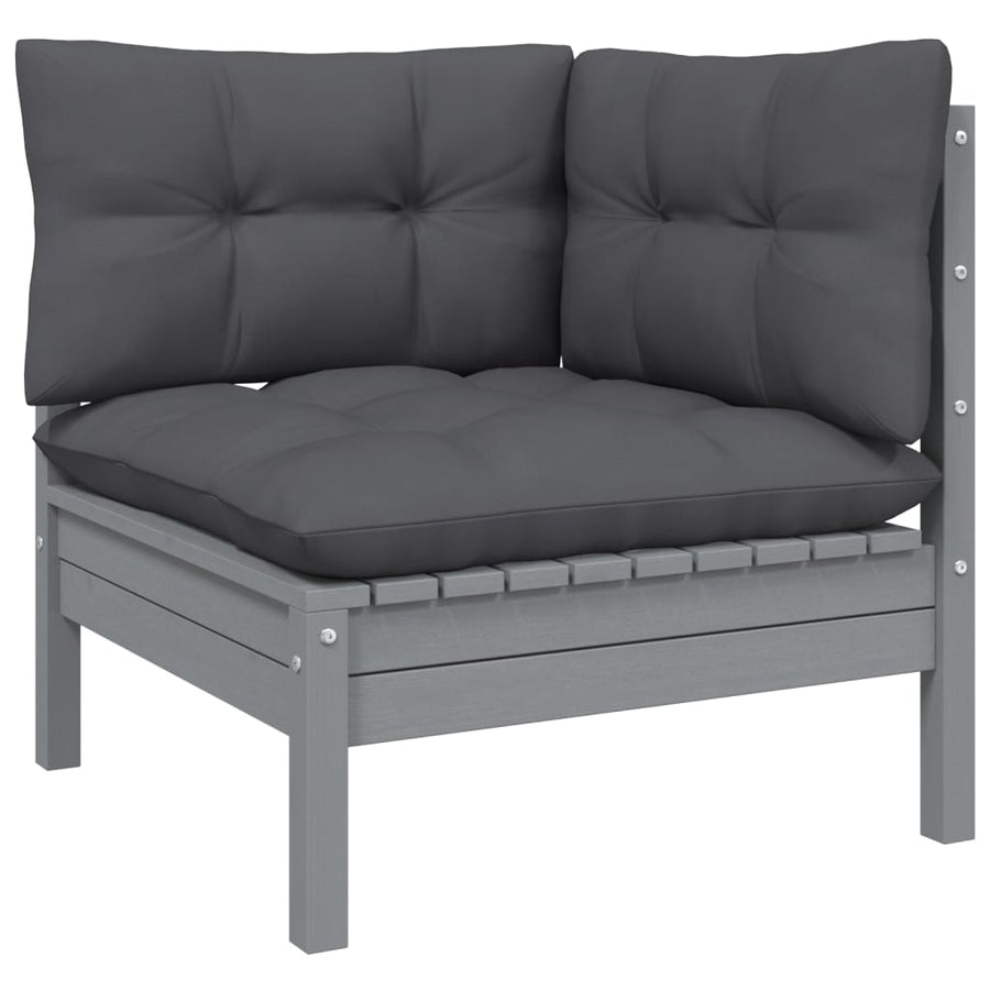 6 Piece Garden Lounge Set with Cushions Solid Pinewood