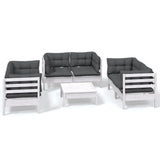 7 Piece Garden Lounge Set with Cushions Solid Pinewood