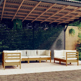 7 Piece Garden Lounge Set with Cushions Solid Pinewood