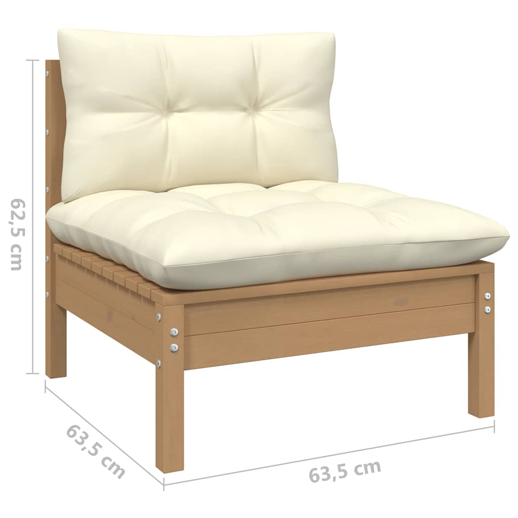 8 Piece Garden Lounge Set with Cushions Solid Pinewood