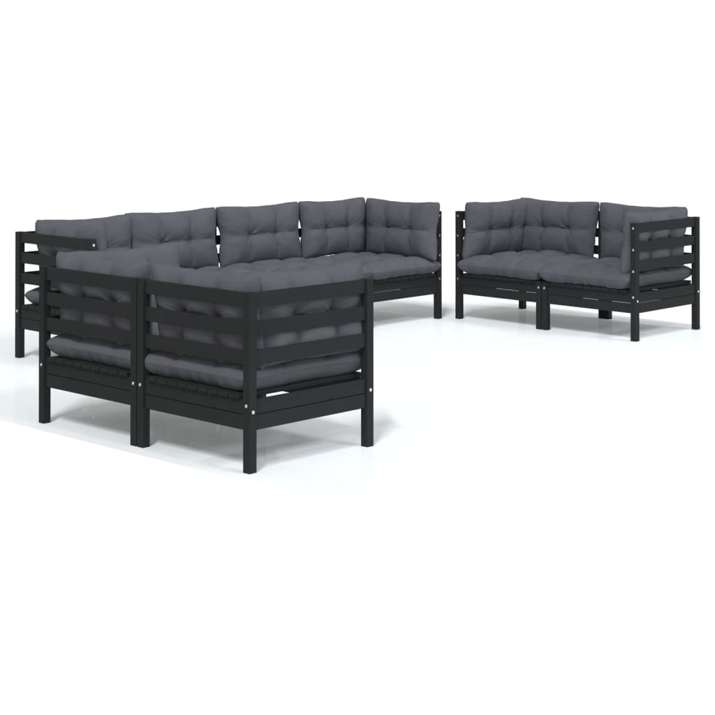 8 Piece Garden Lounge Set with Cushions Solid Pinewood