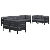 8 Piece Garden Lounge Set with Cushions Solid Pinewood
