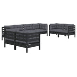 8 Piece Garden Lounge Set with Cushions Solid Pinewood - Side View