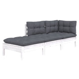 3 Piece Garden Lounge Set with Cushions Solid Wood Pine - Side View