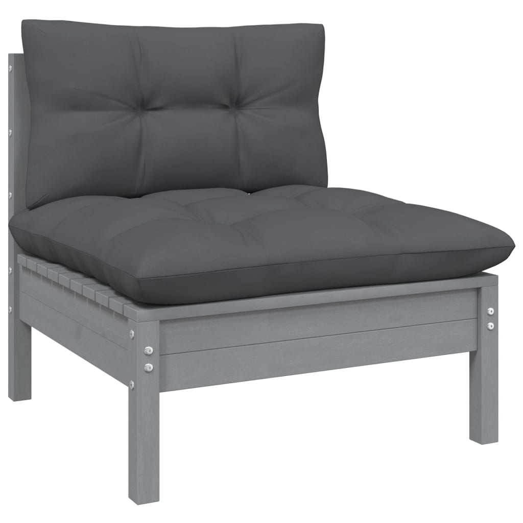 3 Piece Garden Lounge Set with Cushions Solid Wood Pine