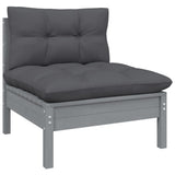 3 Piece Garden Lounge Set with Cushions Solid Wood Pine - 45-Degree Angle