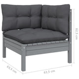 3 Piece Garden Lounge Set with Cushions Solid Wood Pine