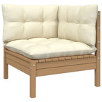3 Piece Garden Lounge Set with Cushions Solid Wood Pine