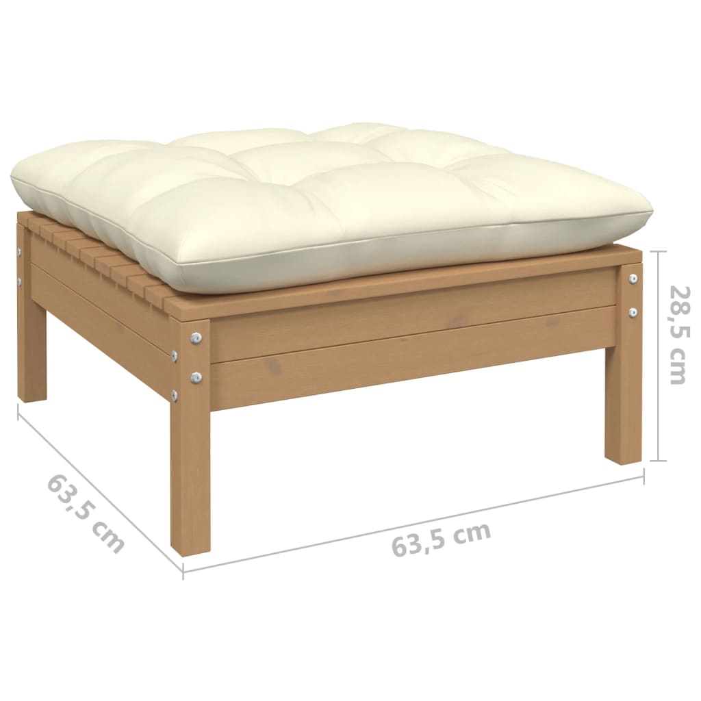 3 Piece Garden Lounge Set with Cushions Solid Wood Pine