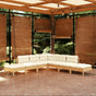 7 Piece Garden Lounge Set with Cream Cushions Pinewood