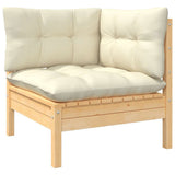 4 Piece Garden Lounge Set with Cream Cushions Pinewood - Top-Down View