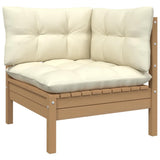 4 Piece Garden Lounge Set with Cushions Honey Brown Pinewood - Top-Down View