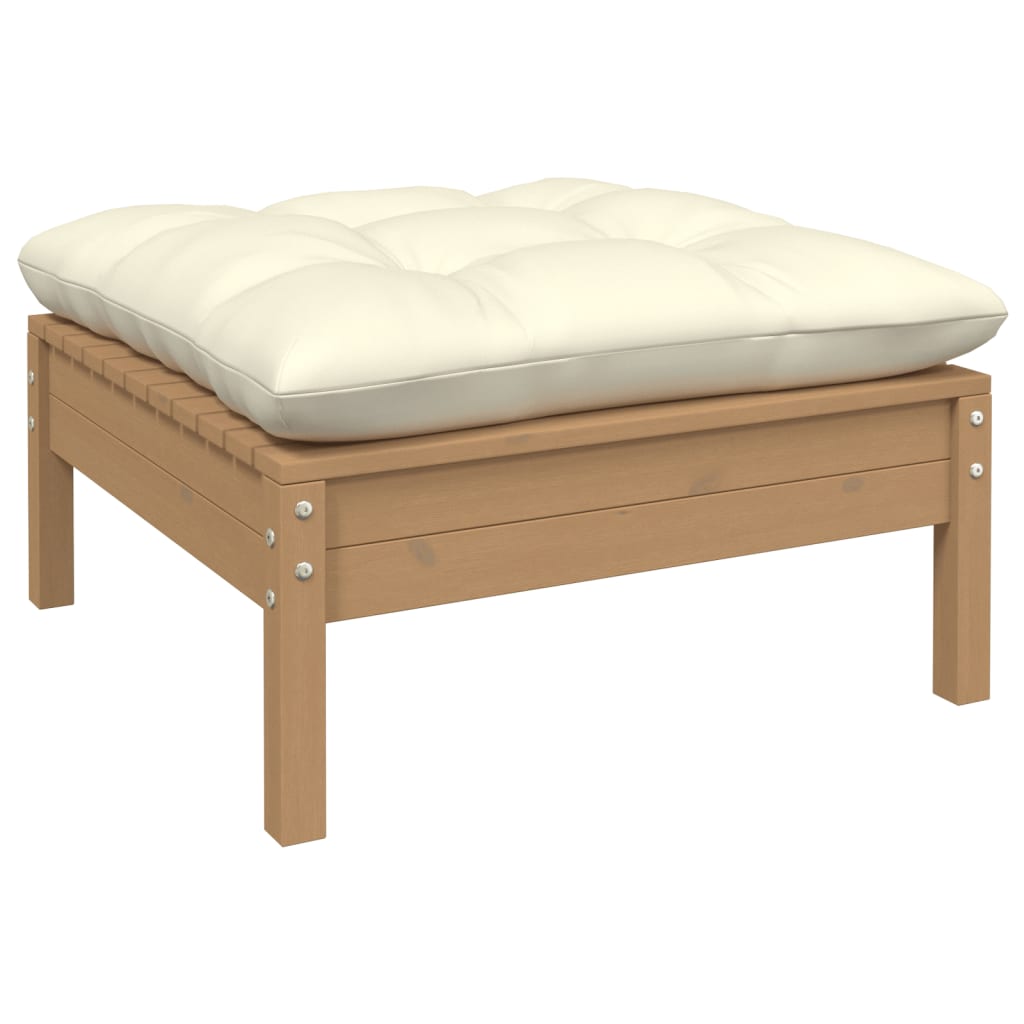 9 Piece Garden Lounge Set with Cushions Honey Brown Pinewood
