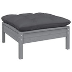 6 Piece Garden Lounge Set with Cushions Grey Solid Pinewood