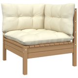 10 Piece Garden Lounge Set with Cushions Honey Brown Pinewood - Top-Down View