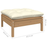 10 Piece Garden Lounge Set with Cushions Honey Brown Pinewood - Low Angle