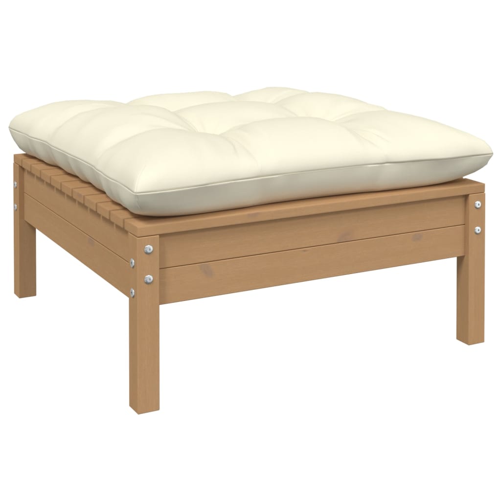 9 Piece Garden Lounge Set with Cushions Honey Brown Pinewood