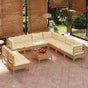 10 Piece Garden Lounge Set with Cushions Honey Brown Pinewood