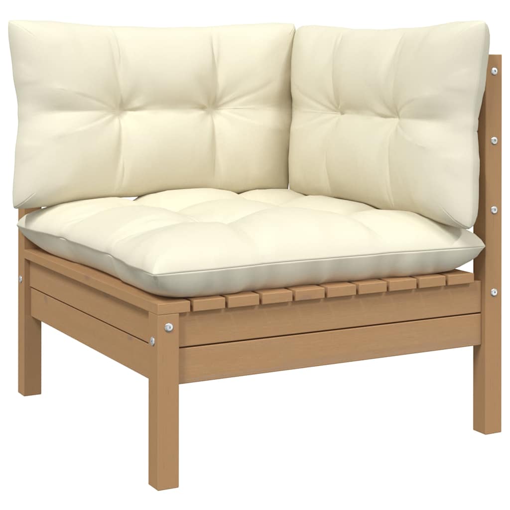 12 Piece Garden Lounge Set with Cushions Honey Brown Pinewood