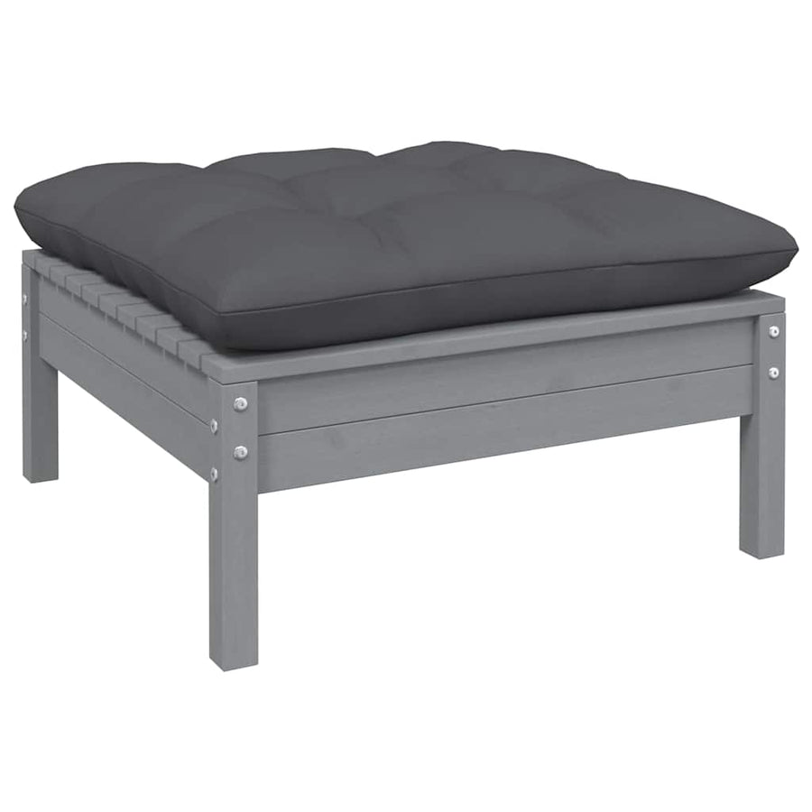 13 Piece Garden Lounge Set with Cushions Grey Solid Pinewood