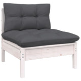 12 Piece Garden Lounge Set with Cushions White Solid Pinewood - Top-Down View