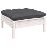 12 Piece Garden Lounge Set with Cushions White Solid Pinewood - Rear View