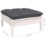 12 Piece Garden Lounge Set with Cushions White Solid Pinewood - Close-Up Angle