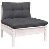 12 Piece Garden Lounge Set with Cushions White Solid Pinewood - Top-Down View