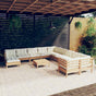 12 Piece Garden Lounge Set with Cushions Honey Brown Pinewood