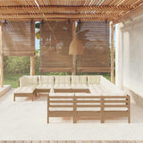 12 Piece Garden Lounge Set with Cushions Honey Brown Pinewood