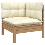 6 Piece Garden Lounge Set with Cushions Honey Brown Pinewood - Top-Down View