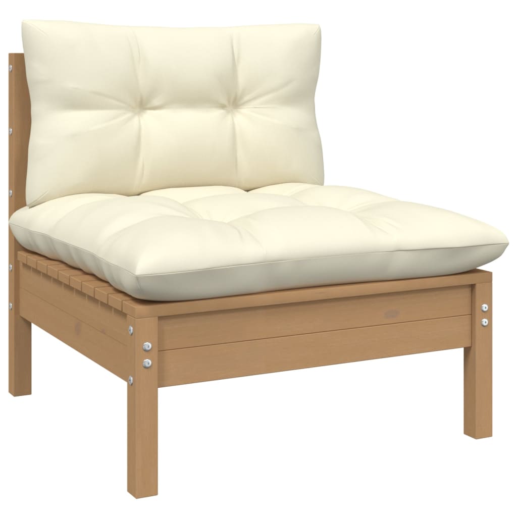 12 Piece Garden Lounge Set with Cushions Honey Brown Pinewood