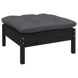 14 Piece Garden Lounge Set with Cushions Black Solid Pinewood