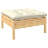 10 Piece Garden Lounge Set with Cream Cushions Solid Pinewood - Top-Down View