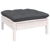 12 Piece Garden Lounge Set with Cushions White Solid Pinewood - 45-Degree Angle